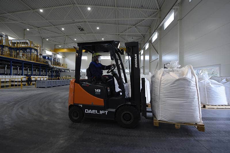 Separated rare earth product being prepared for shipment at Neo's Silmet Plant in Estonia.