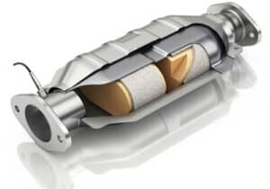 Image showing a catalytic converter with a cross section revealing Neo Materials’ rare-earth-based environmental catalyst materials help capture harmful air emissions from internal combustion engines. Neo manufactures the building blocks of many modern technologies that enhance efficiency and sustainability.